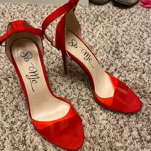 Red Open Toe Heels